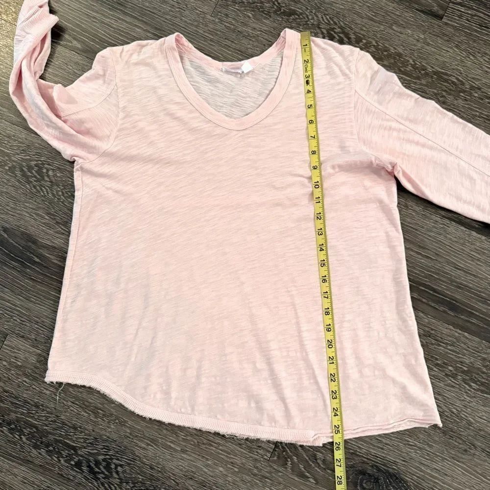 Wilt Asymmetrical Hem Top Women Small V Neck 3/4 Sleeve Pullover Tee Pink Cotton - Picture 8 of 9